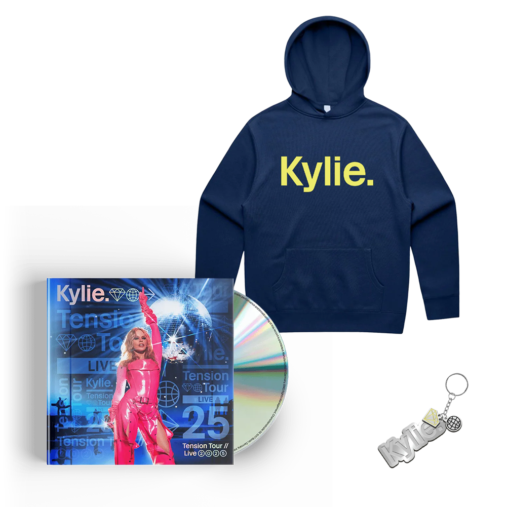 Kylie Minogue Tension Tour 2025グッズ3点セット② Tension Tour // Live 2025 | Double CD + Navy Tour Hoodie – Kylie