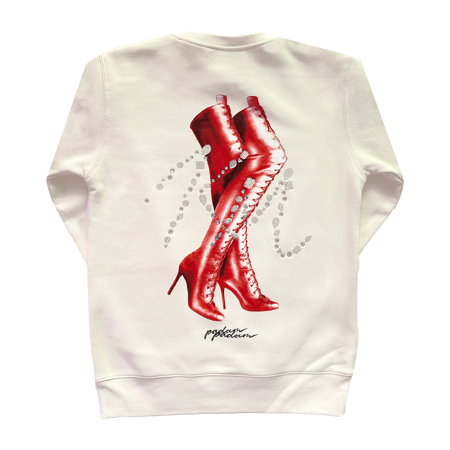 Red Boots Cream Sweat